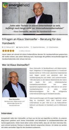 Beratung im Handwerk - 9 Fragen an Klaus Steinseifer | energieheld.de