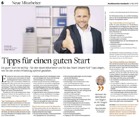 Tipps für einen guten Start | Norddeutsches Handwerk | Autor Klaus Steinseifer