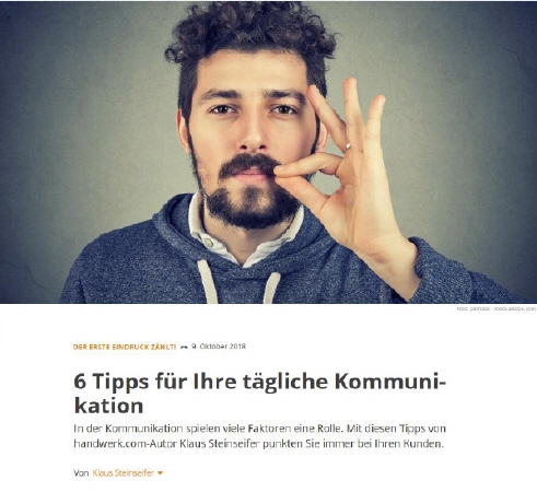 6 Tipps für Ihre tägliche Kommunikation | handwerk.com | Autor Klaus Steinseifer