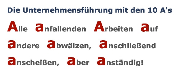 Die Unternehmensf&uuml;hrung mit den 10 A's