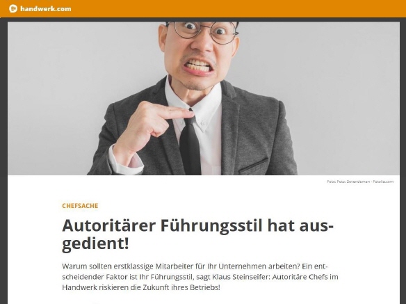 Chefsache - Autorit&auml;rer F&uuml;hrungsstil hat ausgedient! | handwerk.com | Autor Klaus Steinseifer