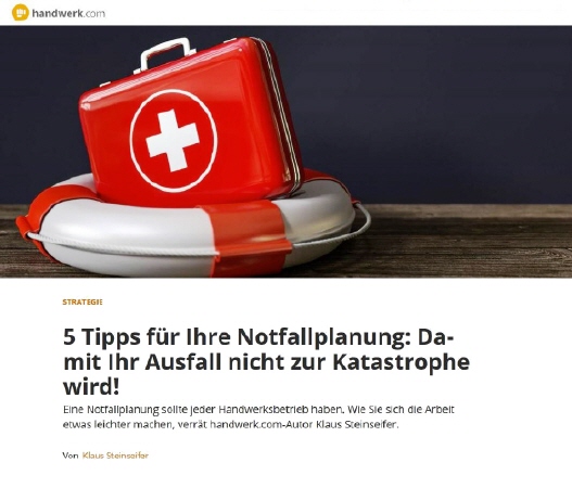 5 Tipps f&uuml;r Ihre Notfallplanung | Autor Klaus Steinseifer