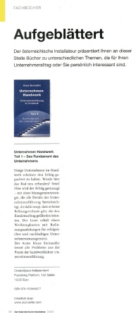 Aufgebl&auml;ttert - Unternehmen Handwerk Teil 1 - Das Fundament des Unternehmens - Der &ouml;sterreichische Installateur im M&auml;rz 2021