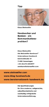 Der Tipp von Klaus Steinseifer | Handwerker und Banken - ein Kommunikationsproblem