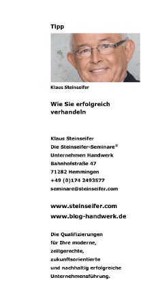 Der Tipp von Klaus Steinseifer | Wie Sie erfolgreich verhandeln