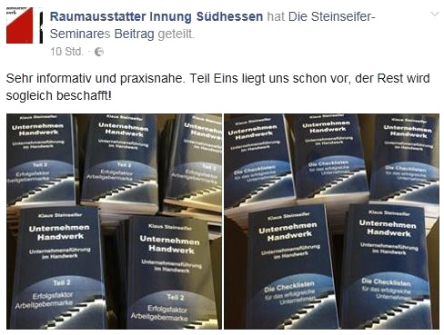 Rezension Raumausstatter Inngung Südhessen zur Fachbuchreihe von Klaus Steinseifer Unternehmen Handwerk